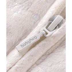 Babyhug Full Sleeves Front Open Padded Hooded Jacket with Solid Colour - White