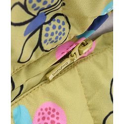 Babyhug Woven Full Sleeves Padded Hooded Jacket With Butterfly Print - Yellow