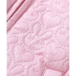 Babyhug Woven Full Sleeves Padded Hooded Jacket With Bunny Detailing - Pink