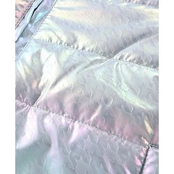 Babyhug Full Sleeves Front Open Padded Hooded Jacket with Holographic Design - Blue