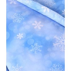 Babyhug Woven Full Sleeves Winter Wear Hooded Romper with Snowflake Print -  Blue