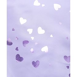 Babyhug Full Sleeves Hooded  Winter Romper Hearts Foil Print - Lavender