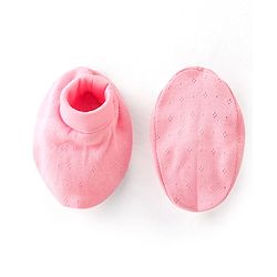 Babyhug 100% Interlock Cotton Knit Full Sleeves Romper With Booties & Headband With Bow Detailing - Multicolour