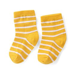 Cute Walk by Babyhug Ankle Length Antibacterial Knitted Striped & Lion Design Socks Pack Of 3 - Green & Yellow