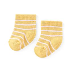 Cute Walk by Babyhug Knitted Anti-Bacterial Ankle Length Striped Socks Pack of 3 - Yellow & Green