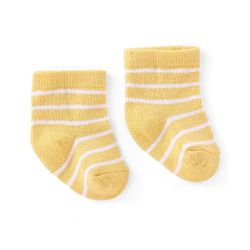 Cute Walk by Babyhug Knitted Anti-Bacterial Ankle Length Striped Socks Pack of 3 - Yellow & Green