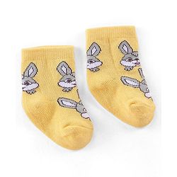 Cute Walk by Babyhug Knitted Anti-Bacterial Ankle Length Striped Socks Pack of 3 - Yellow & Green