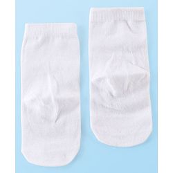 Cute Walk by Babyhug Knitted Anti-bacterial Ankle Length Animal Designed Socks Pack of 3 - White Blue & Orange