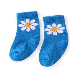 Cutewalk By Babyhug Anti Bacterial Ankle Length Floral & Polka Dots Design Socks Pack of 3 - Blue Yellow & Pink