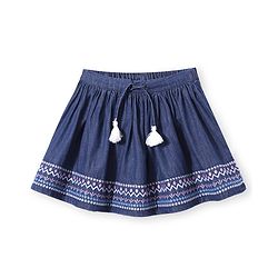 Babyhug Denim Mid Thigh Stretchable Skirt - Blue