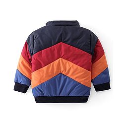 Babyhug Full Sleeves Padded Jacket with Pockets  & Detachable Hood - Multicolour