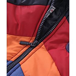 Babyhug Full Sleeves Padded Jacket with Pockets  & Detachable Hood - Multicolour