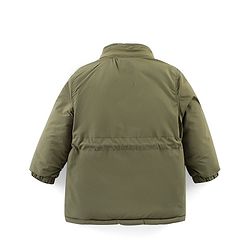 Babyhug Woven Full Sleeves Solid Jacket with Detachable Hood & Patch Detailing - Olive Green