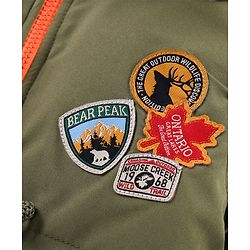 Babyhug Woven Full Sleeves Solid Jacket with Detachable Hood & Patch Detailing - Olive Green