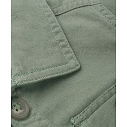 Babyhug Twill Woven Full Sleeves Collar Neck Washed Denim Jacket - Olive Green