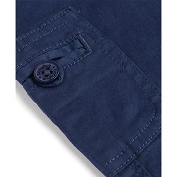 Babyhug Cotton Spandex Full Length Trouser Solid Colour - Navy Blue