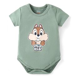 Babyhug Disney Interlock Knit Half Sleeves Onesies With Chip N Dale Graphics - Mint Green