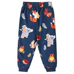 Babyhug Cotton Knit Full Sleeves Night Suit with Animal Print - Navy Blue