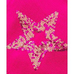 Babyhug Knitted Full Sleeves Pullover Sweater with Sequin Star Design - Fuchsia