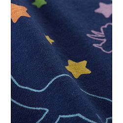 Babyhug Cotton Knit Full Sleeves Night Suit with Dino Print - Navy Blue