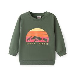Babyhug Cotton Knit Full Sleeves Sweatshirts with Giraffe Print Pack of 2 - White & Green