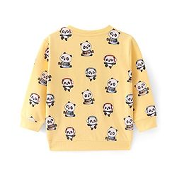 Babyhug Cotton Knit Full Sleeves Sweatshirts With Panda Print Pack of 2 - Yellow & Blue