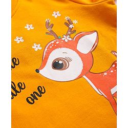 Babyhug Cotton Knit Full Sleeves Sweat Shirts with Floral & Deer Graphics Pack of 2 - White & Orange