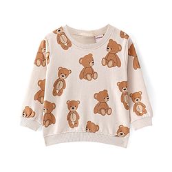 Babyhug Cotton Knit Full Sleeves Sweatshirts with Text & Bear Graphics Pack of 2 - Red & White