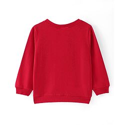 Babyhug Cotton Knit Full Sleeves Sweatshirts with Text & Bear Graphics Pack of 2 - Red & White