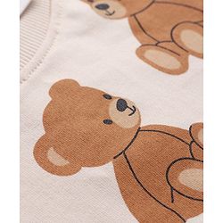 Babyhug Cotton Knit Full Sleeves Sweatshirts with Text & Bear Graphics Pack of 2 - Red & White