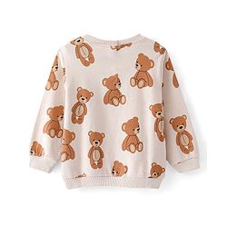 Babyhug Cotton Knit Full Sleeves Sweatshirts with Text & Bear Graphics Pack of 2 - Red & White