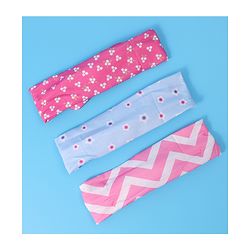 Babyhug Free Size Headbands With Bow Applique Pack of 3 - Pink & Blue