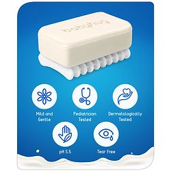 Babyhug pH 5.5 Ultra Nourishing Soap-Free Milky Bathing Bar - 75 g |Free Soap Tray |Does not Dry Skin|Prevents Rashes | Dermatologically & Pediatrician Tested|Extra Mild | Gentle Tear-free Cleansing
