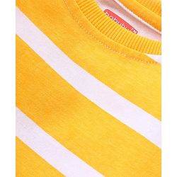 Babyhug Cotton Knit Full Sleeves Striped T-Shirt- Yellow