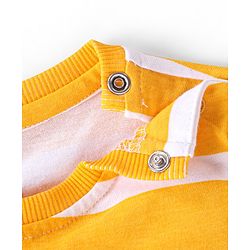 Babyhug Cotton Knit Full Sleeves Striped T-Shirt- Yellow
