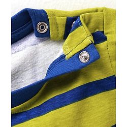 Babyhug Cotton Knit Full Sleeves Striped T-Shirt - Olive Green