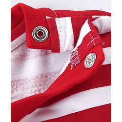 Babyhug Cotton Knit Full Sleeves Striped T-Shirt - Red & White