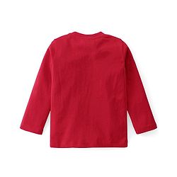 Babyhug Cotton Knit  Full Sleeves T-Shirt with Text Print - Red