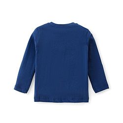 Babyhug Cotton Knit  Full Sleeves T-Shirt With Text & Bear Print - Navy Blue