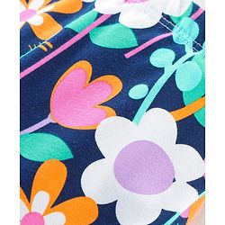 Babyhug Cotton Lycra Knit Full Length Stretchable Leggings with Floral Print - Multicolour