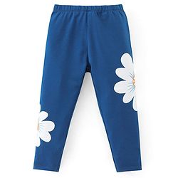 Babyhug Cotton Lycra Knit Full Length Stretchable Leggings with Floral & Polka Dots Print Pack of 3 - Multicolour