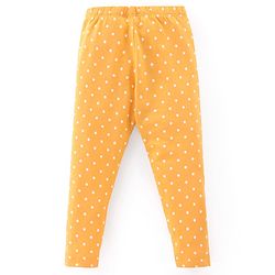 Babyhug Cotton Lycra Knit Full Length Stretchable Leggings with Floral & Polka Dots Print Pack of 3 - Multicolour