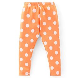 Babyhug Cotton Lycra Knit Full Length Stretchable  Leggings with Floral & Polka Dots Print Pack of 3 - Multicolour