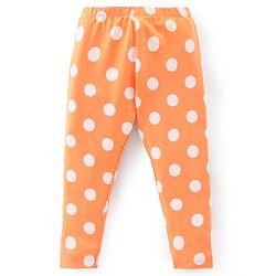 Babyhug Cotton Lycra Knit Full Length Stretchable  Leggings with Floral & Polka Dots Print Pack of 3 - Multicolour