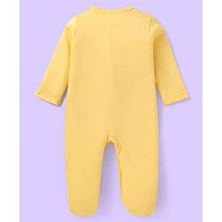 Babyhug Cotton Knit Full Sleeves Striped & Bear Printed Sleep Suits Pack of 2 - Yellow & Green