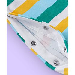 Babyhug Cotton Knit Full Sleeves Striped & Bear Printed Sleep Suits Pack of 2 - Yellow & Green