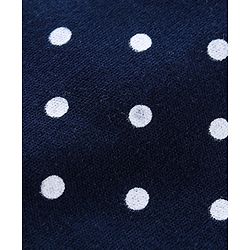 Babyhug Cotton Knit Full Sleeves Sleep Suit With Polka Dots Print - Navy
