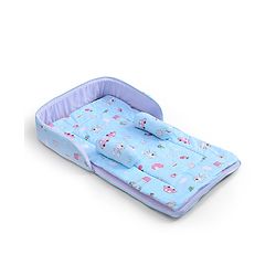 Babyhug 100% Cotton Bed in Bag with Net Car Print - Blue