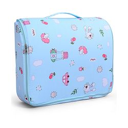 Babyhug 100% Cotton Bed in Bag with Net Car Print - Blue