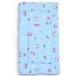 Babyhug 100% Cotton Bed in Bag with Net Car Print - Blue